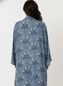 The Amna Dusty Blue Floral Abaya - TAL by The Abaya Lab
