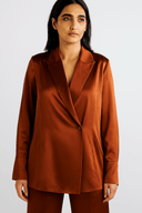 The Amna Terracotta Satin Set - TAL by The Abaya Lab