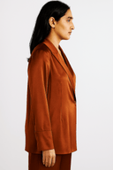 The Amna Terracotta Satin Set - TAL by The Abaya Lab