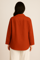 The Amna Terracotta Tie Shirt - TAL by The Abaya Lab