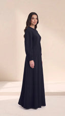 The Aniqa Button-Front Abaya with Sculpted Sleeves - TAL by The Abaya Lab