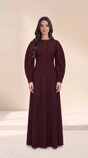 The Aniqa Button-Front Abaya with Sculpted Sleeves - TAL by The Abaya Lab