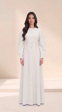 The Aniqa Button-Front Abaya with Sculpted Sleeves - TAL by The Abaya Lab