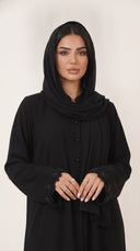 The Anisa Floral Cuff Button Front Abaya - TAL by The Abaya Lab