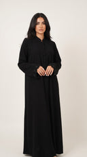 The Anisa Floral Cuff Button Front Abaya - TAL by The Abaya Lab