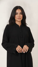 The Anisa Floral Cuff Button Front Abaya - TAL by The Abaya Lab