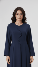 The Anoud Scallop Overlap Button Abaya - TAL by The Abaya Lab