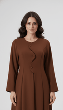 The Anoud Scallop Overlap Button Abaya - TAL by The Abaya Lab