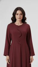 The Anoud Scallop Overlap Button Abaya - TAL by The Abaya Lab
