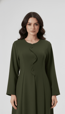 The Anoud Scallop Overlap Button Abaya - TAL by The Abaya Lab