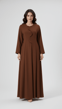 The Anoud Scallop Overlap Button Abaya - TAL by The Abaya Lab