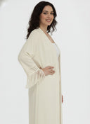 The Areej Cutwork Fringe Sleeve Open Abaya - TAL by The Abaya Lab