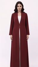 The Areej Heart Button Open Abaya - TAL by The Abaya Lab