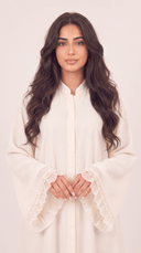The Arij Bead Trim Ruffle Sleeve Abaya - TAL by The Abaya Lab