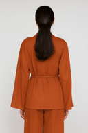 The Arwa Terracotta Linen Premium Set - TAL by The Abaya Lab