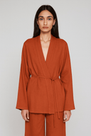 The Arwa Terracotta Linen Premium Set - TAL by The Abaya Lab