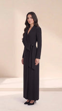 The Asira Draped Wrap Abaya with Waist Tie - TAL by The Abaya Lab