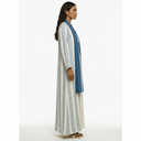 The Asma Ivory & Blue Striped Abaya - TAL by The Abaya Lab