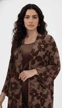 The Asma Mocha Floral Velvet Abaya - TAL by The Abaya Lab