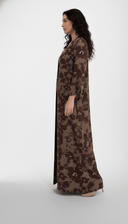 The Asma Mocha Floral Velvet Abaya - TAL by The Abaya Lab
