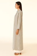 The Asma White & Black Striped Abaya - TAL by The Abaya Lab