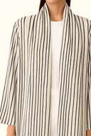 The Asma White & Black Striped Abaya - TAL by The Abaya Lab