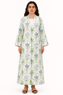 The Asma WhiteBlue Floral Abaya - TAL by The Abaya Lab