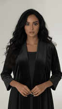 The Astrid Black Velvet Pleated Abaya - TAL by The Abaya Lab