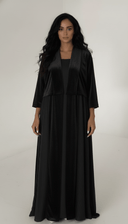 The Astrid Black Velvet Pleated Abaya - TAL by The Abaya Lab