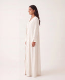 The Atheer Scalloped Open Front Abaya with Star Buttons - TAL by The Abaya Lab