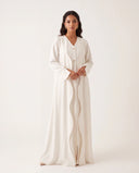 The Atheer Scalloped Open Front Abaya with Star Buttons - TAL by The Abaya Lab