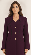 The Atika Contrast Trim Button Detail Abaya - TAL by The Abaya Lab