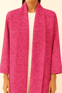 The Aya Fuchsia Cotton - Mix Jacquard Abaya - TAL by The Abaya Lab