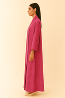The Aya Fuchsia Cotton - Mix Jacquard Abaya - TAL by The Abaya Lab