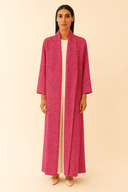 The Aya Fuchsia Cotton - Mix Jacquard Abaya - TAL by The Abaya Lab