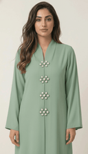 The Ayaana Pearl Floral Detail Abaya - TAL by The Abaya Lab