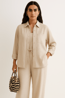 The Ayah Beige Linen - Mix Two - Piece Set - TAL by The Abaya Lab