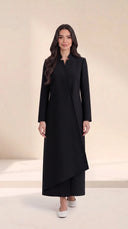 The Ayah Blazer Abaya with Asymmetric Overlay - TAL by The Abaya Lab