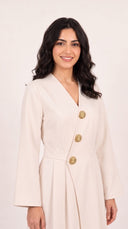 The Ayah Tailored Wrap Abaya with Statement Buttons - TAL by The Abaya Lab