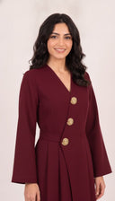 The Ayah Tailored Wrap Abaya with Statement Buttons - TAL by The Abaya Lab