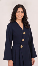 The Ayah Tailored Wrap Abaya with Statement Buttons - TAL by The Abaya Lab