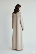 The Azra Beige Linen Abaya - TAL by The Abaya Lab