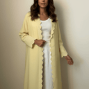 The Azza Butter Yellow Scalloped Abaya - TAL by The Abaya Lab