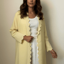 The Azza Butter Yellow Scalloped Abaya - TAL by The Abaya Lab