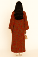 The Azza Orange Bohemian Silk Abaya - TAL by The Abaya Lab