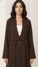 The Bahira Bow Detail Open Front Abaya - TAL by The Abaya Lab