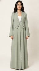 The Bahira Bow Detail Open Front Abaya - TAL by The Abaya Lab