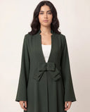 The Bahira Bow Detail Open Front Abaya - TAL by The Abaya Lab