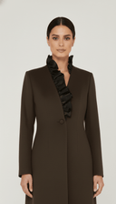 The Bashayer Contrast Ruffle Elegance Abaya - TAL by The Abaya Lab