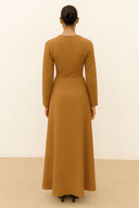The Basma Camel Brown Maxi Dress - TAL by The Abaya Lab